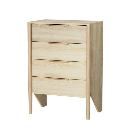 Artiss 4-drawer oak chest from Inez Collection; perfect storage solution for kids bedrooms.