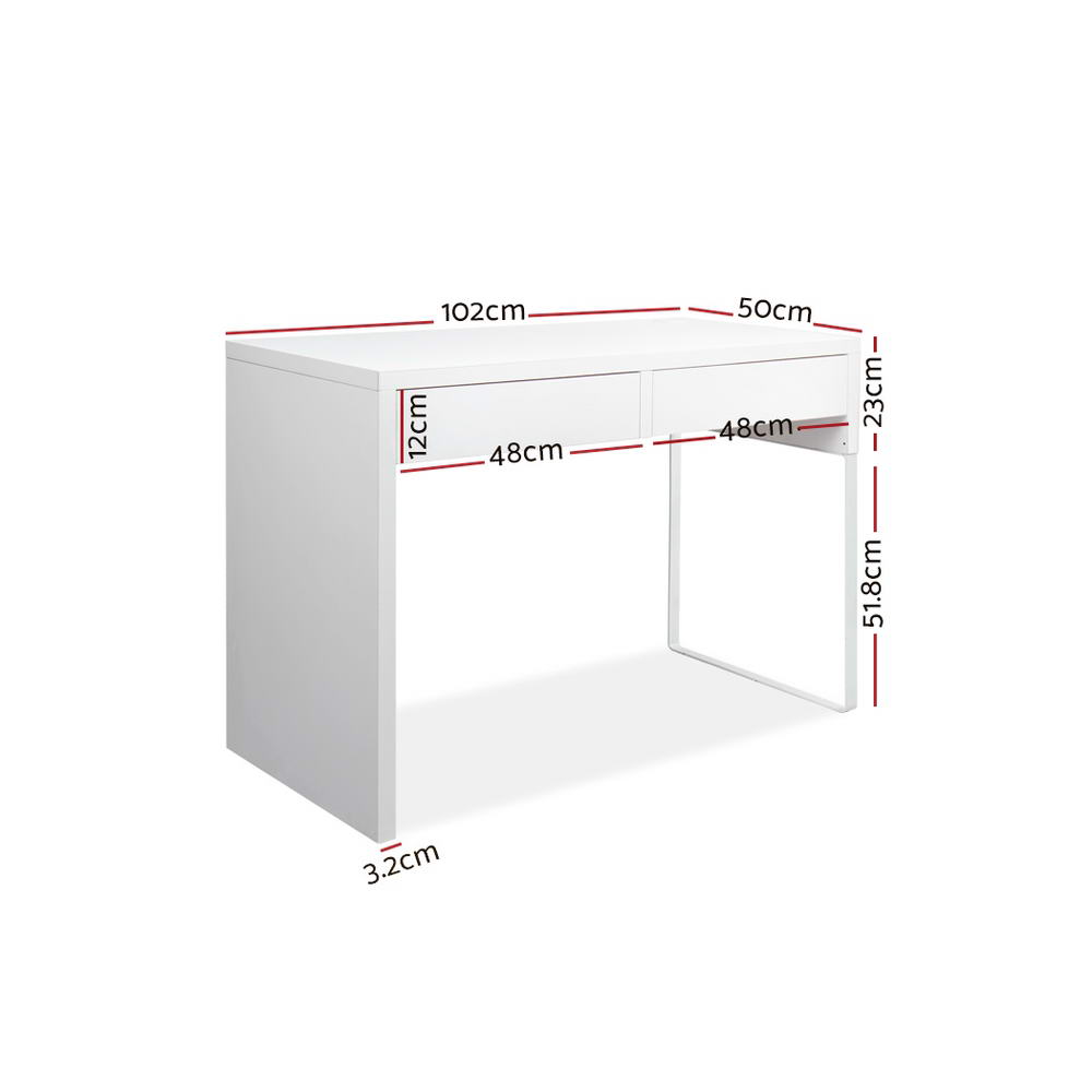 Artiss white computer desk drawer designed for teens, ideal for study and creativity.