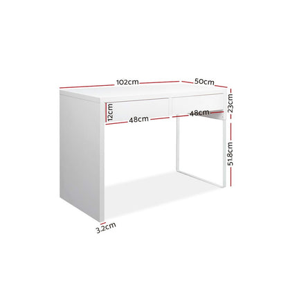 Artiss white computer desk drawer designed for teens, ideal for study and creativity.