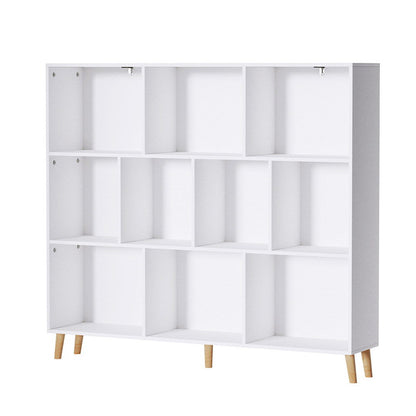 Artiss Cora 10-Cube White Storage Bookshelf with Pine Legs - Stylish kids organization essential.