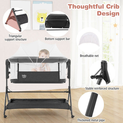 3-in-1 Baby Travel Cot | Adjustable height for versatile use, perfect for home and travel.