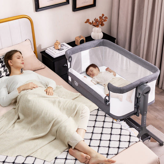 3 in 1 baby travel cot with adjustable height, perfect for versatile home use.