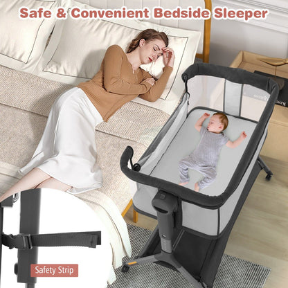 Adjustable height 3 in 1 baby travel cot, perfect for versatile home use.