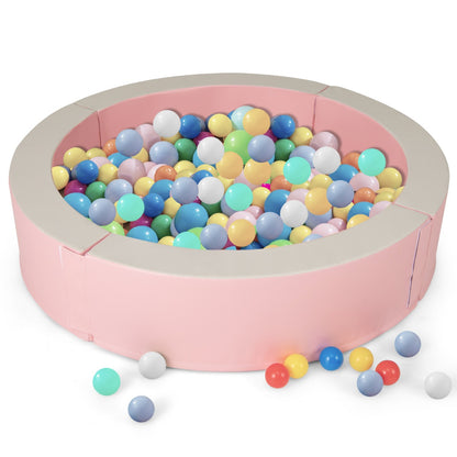 Baby Ball Pit | Pink PU Leather 113cm Play Area with 50 Balls