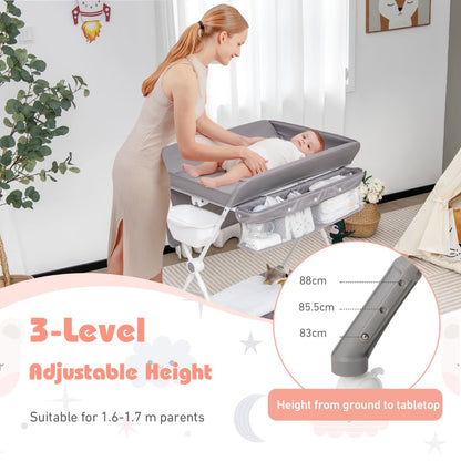 Portable Folding Baby Changing Table for Infant Newborn Nursery-Grey