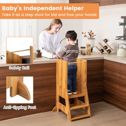 Learning Tower | Natural Wood Step Stool & Drawing Board