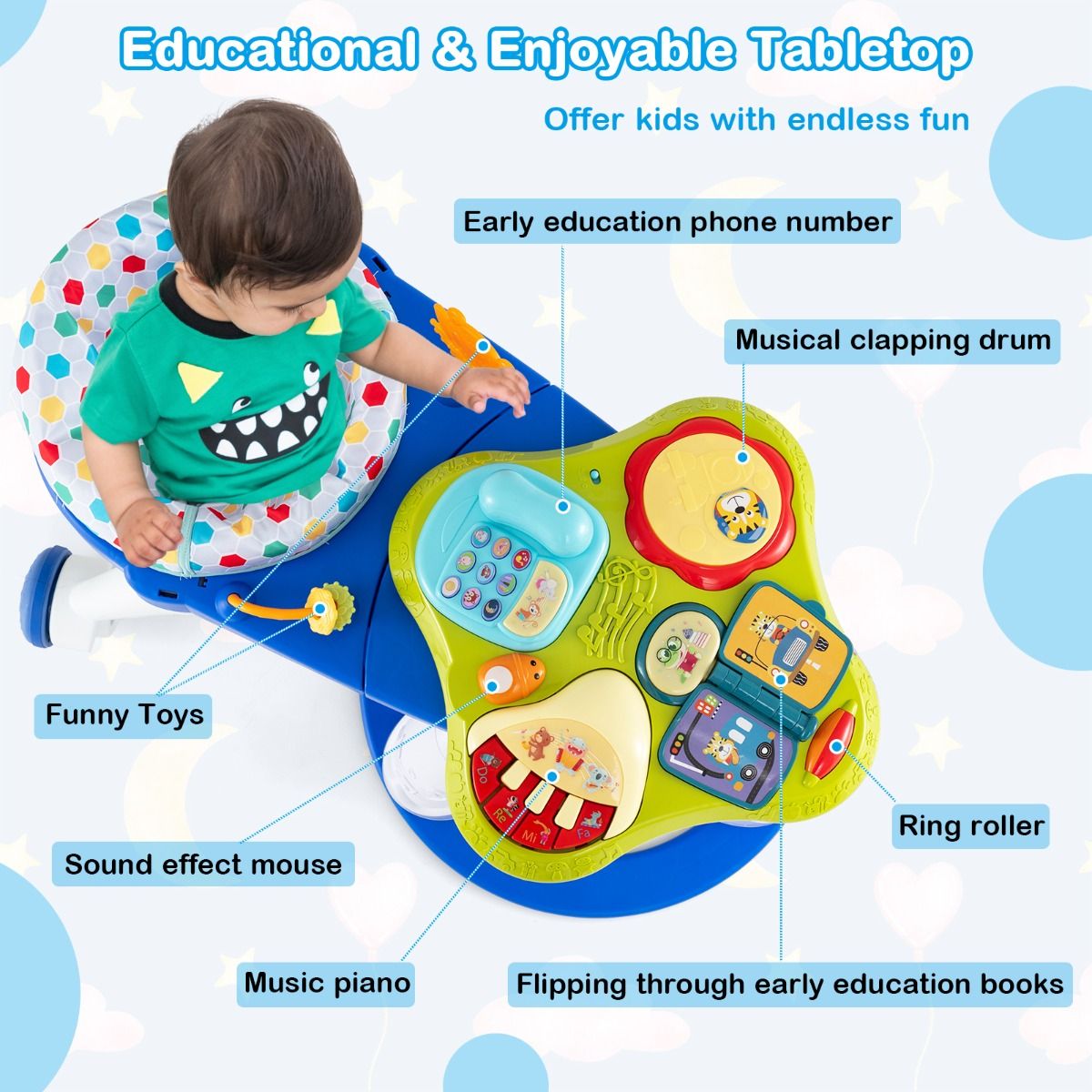 Baby Activity Center | Blue Musical Playset for Development