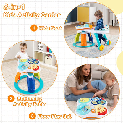 Baby Activity Center | White Adjustable 3-in-1 Fun Tabletop