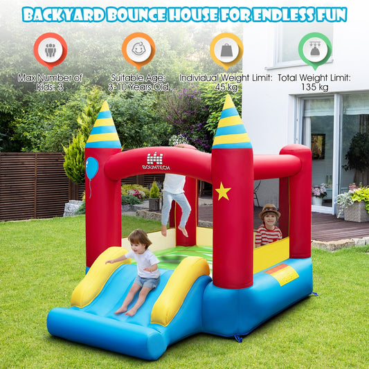 Kids 2-in-1 Inflatable Bounce House & Slide Set - Perfect backyard fun with blower.