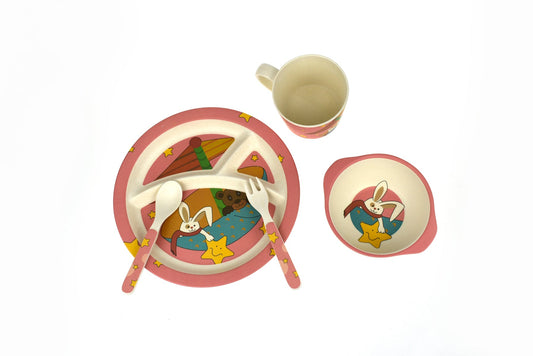 Bamboozoo Dinnerware Star Rabbit | Eco-friendly, playful dinner set for kids with rabbit design.