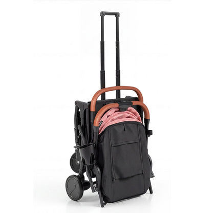 Pink Lightweight Baby Stroller | Adjustable Backrest & Footmuff