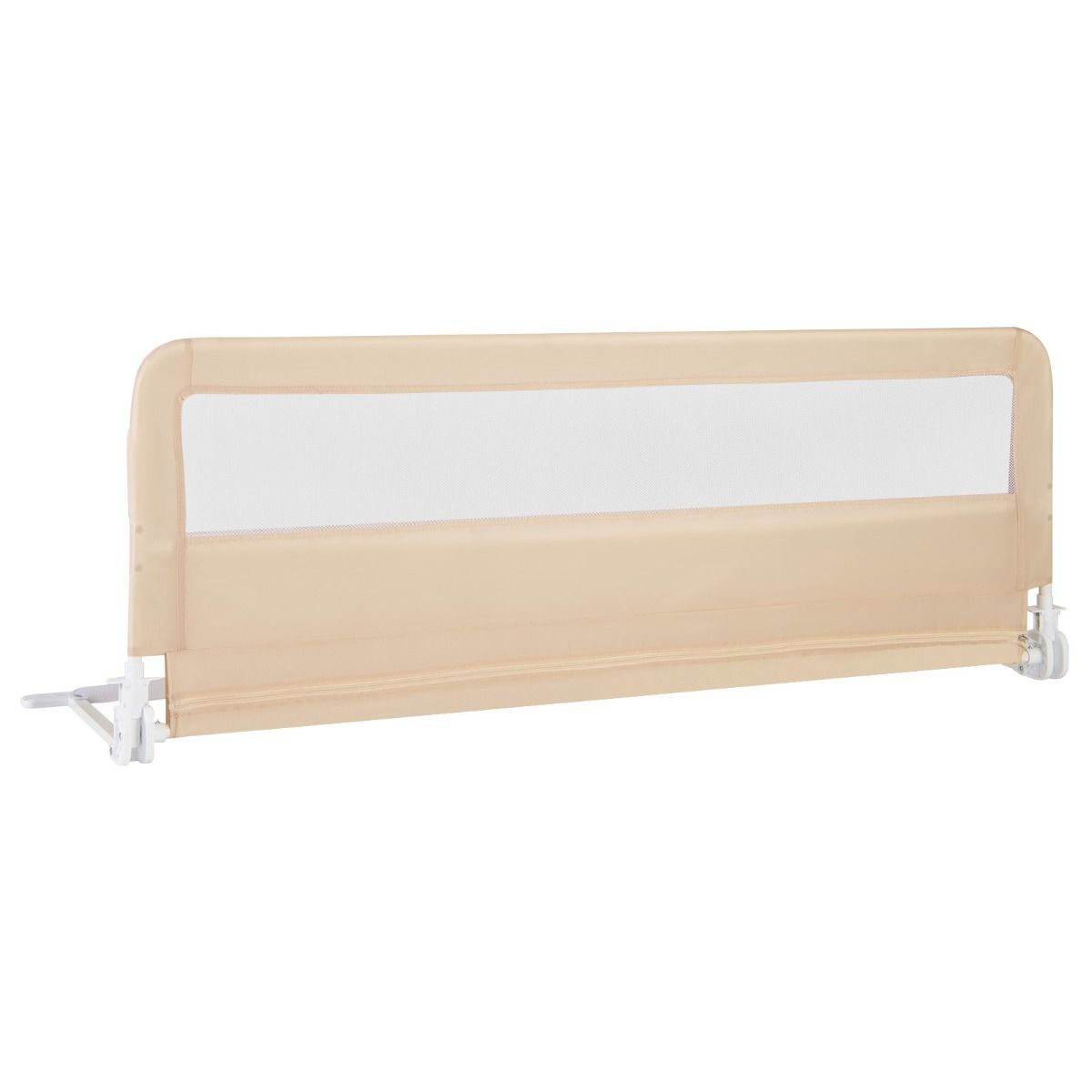 Adjustable Toddler Bed Rail with Mesh Guard | Beige Safety