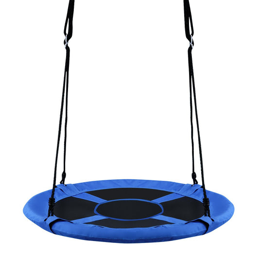 Blue Flying Saucer Tree Swing - 100cm diameter, perfect for outdoor play in childrens backyard.