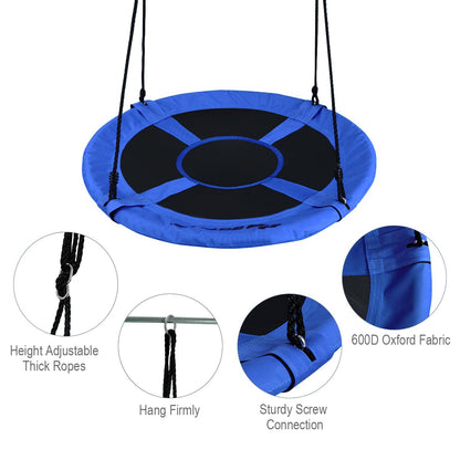 Blue Flying Saucer Tree Swing for Kids, 100cm - Fun outdoor play for children at home.