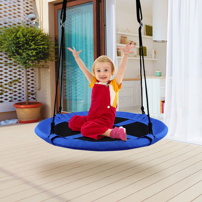 Blue Flying Saucer Tree Swing for Kids - 100cm Outdoor Fun, perfect for backyard adventures.