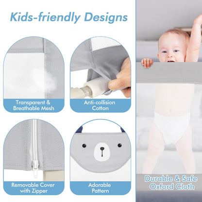 Grey Vertical Lifting Toddler Bed Rail | Double Lock & 24 Heights