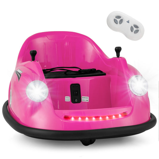 Pink 12V Kids Ride-On Bumper Car with Remote Control | Electric toy for home fun.