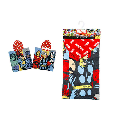 Marvel Revengers kids hooded cotton bath towel, 60x120cm â€“ ideal for home bath time fun.