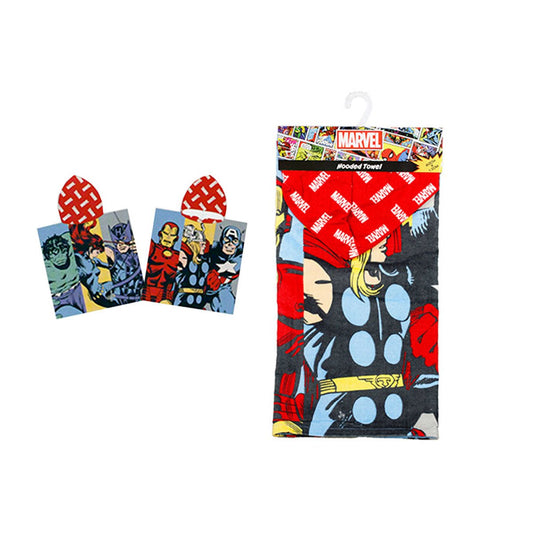 Marvel Revengers kids hooded cotton bath towel, 60x120cm â€“ ideal for home bath time fun.