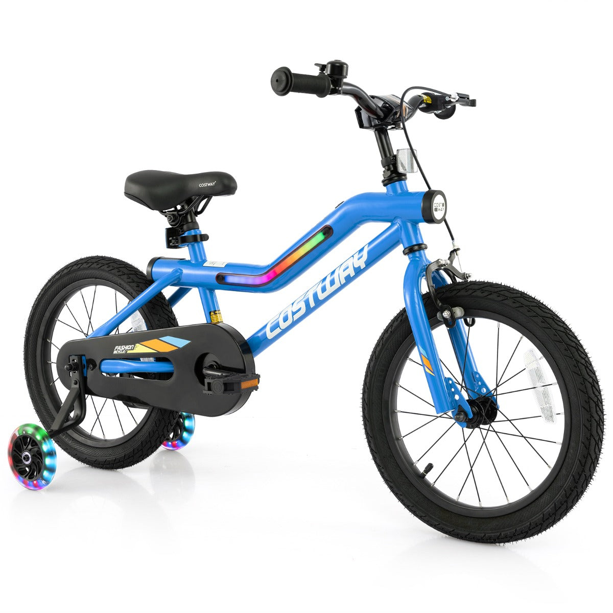 Kids Bike | Navy 16" Carbon Steel LED Lighted Bicycle Adjustable