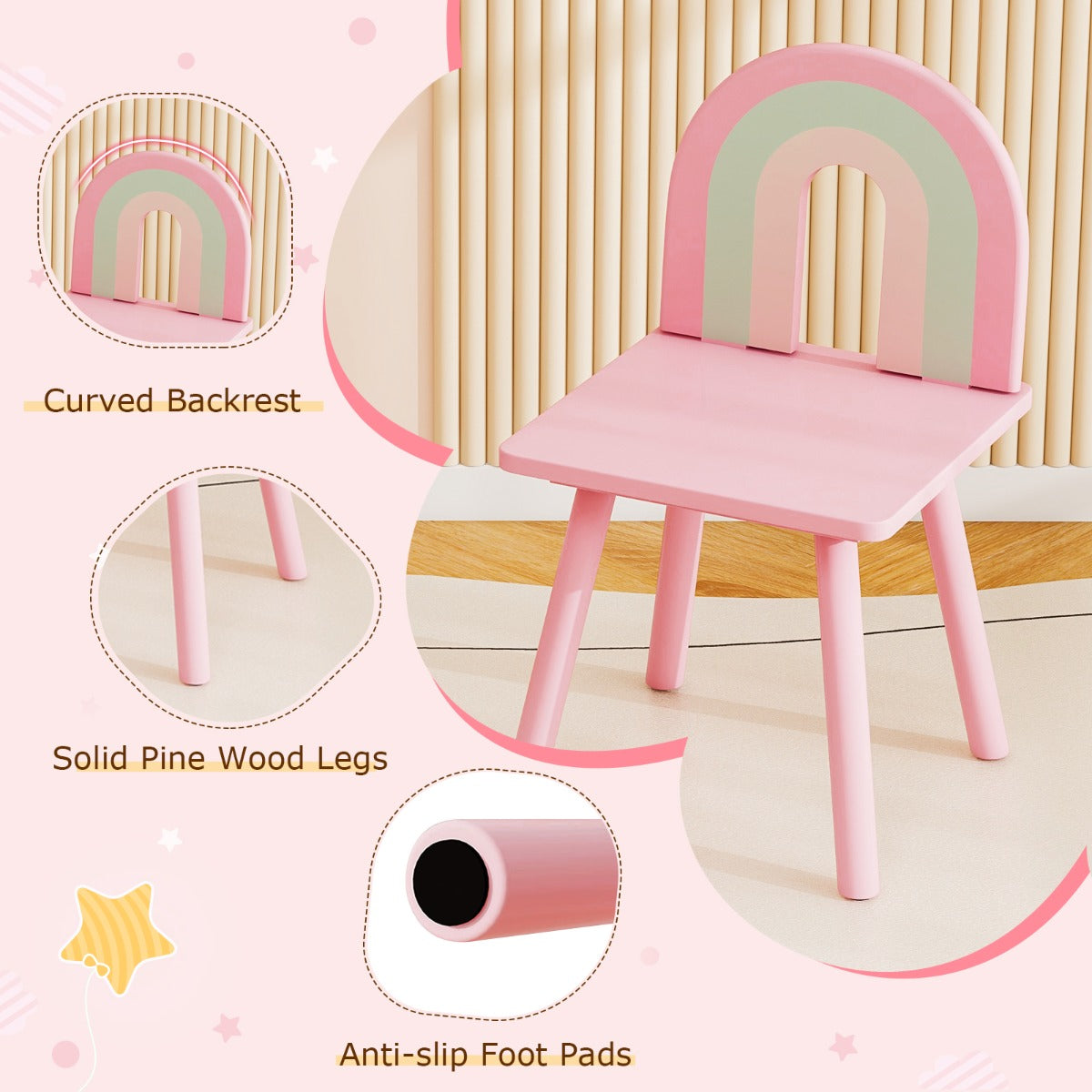 Pink Kids 2-In-1 Vanity Set | Mirror Detachable Top & Storage