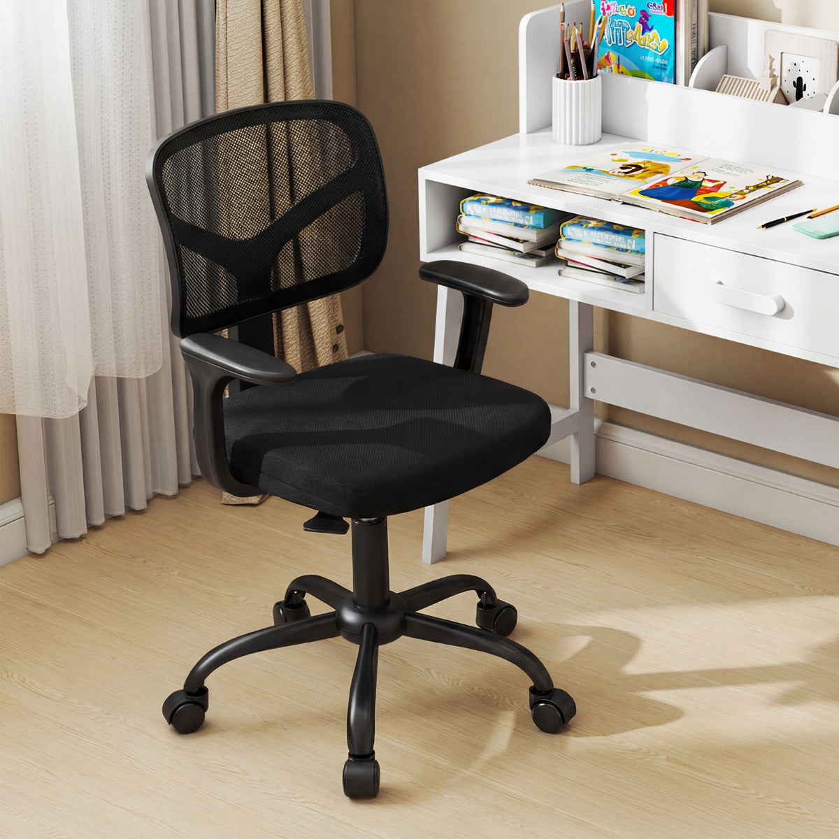 Kids Adjustable Height Computer Chair | Black Mesh Ergonomic