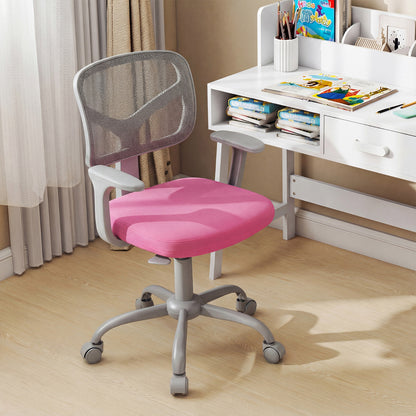 Pink Kids Adjustable Height Desk Chair | Ergonomic Swivel