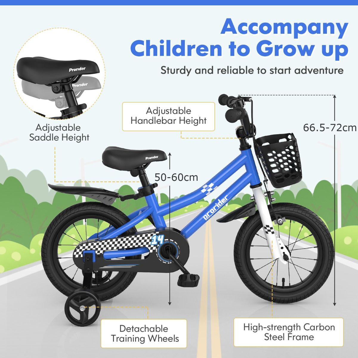 Children Training Bicycle | Blue 36cm Dual Brakes & Basket