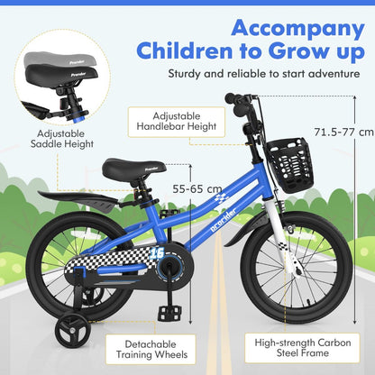 Children Training Bicycle | Blue 40cm Dual Brake Adjustable Bike