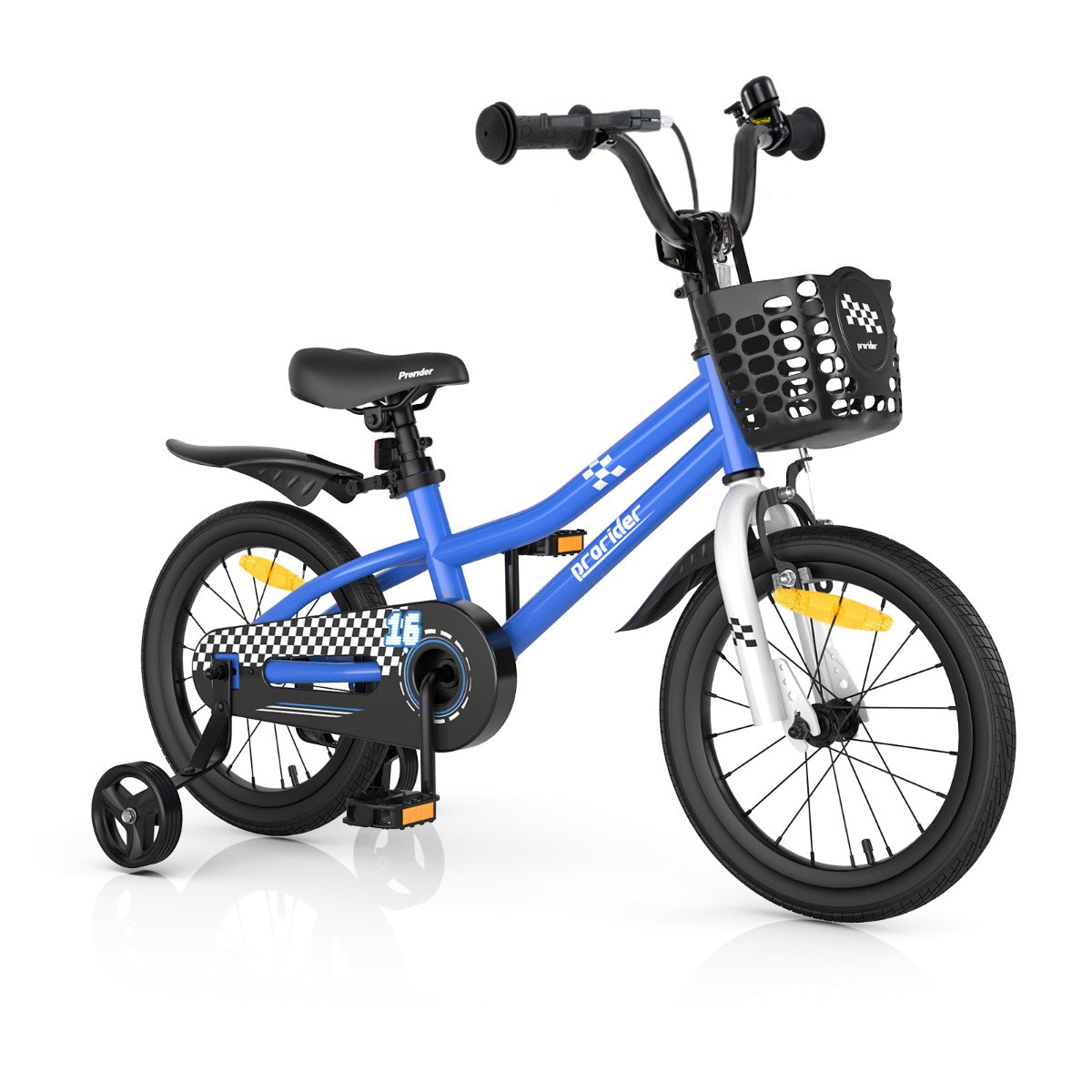Costway Children Training Bicycle with Handbrake and Coaster Brake-40cm-Blue