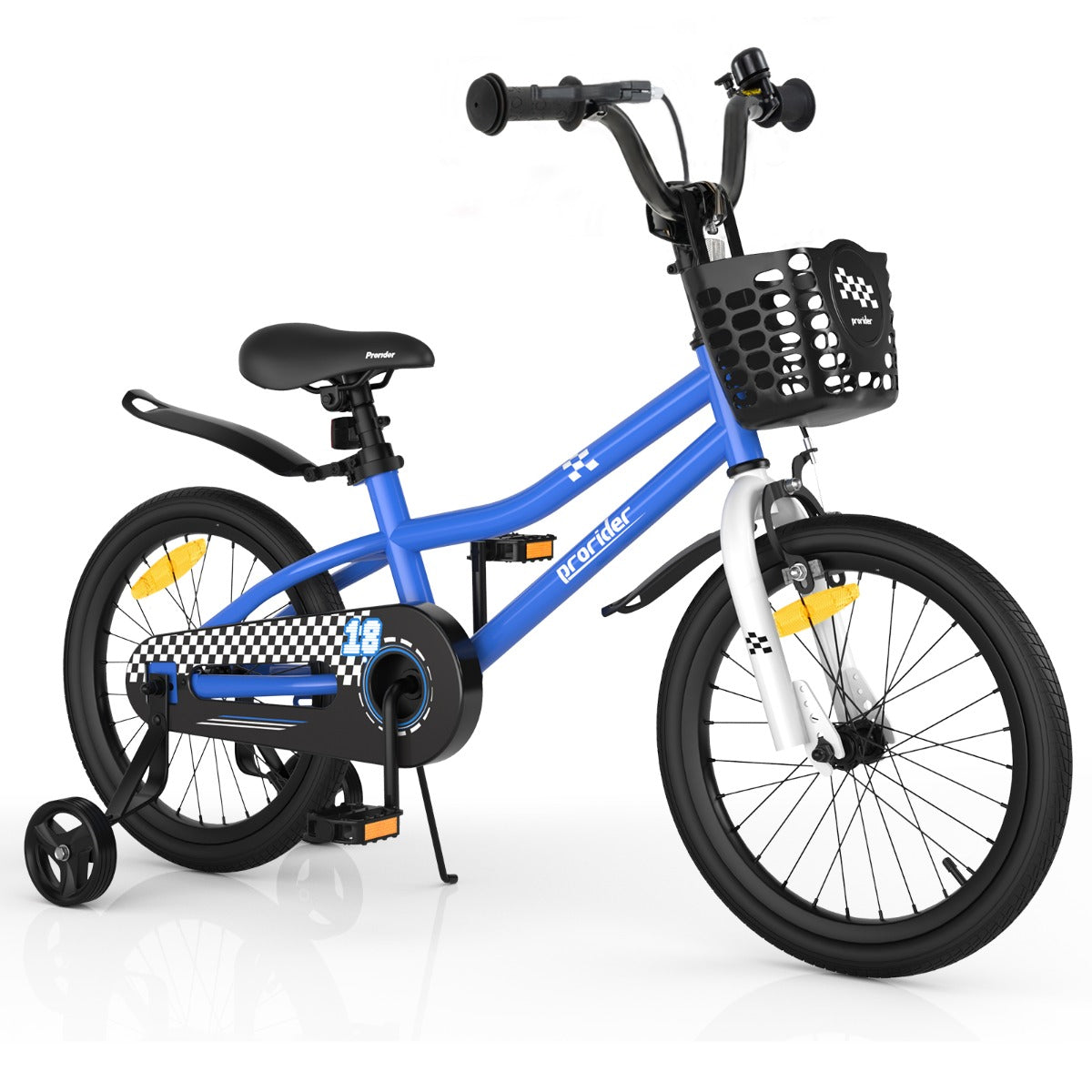 Costway Children Training Bicycle with Handbrake and Coaster Brake-46cm-Blue