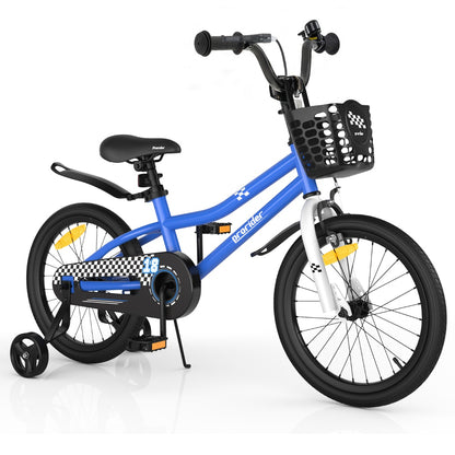 Costway Children Training Bicycle with Handbrake and Coaster Brake-46cm-Blue