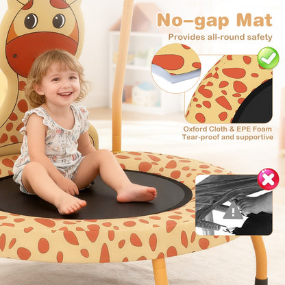 Orange Kids Trampoline | Foam Handle 71cm Bounce Mat 3-6 Years