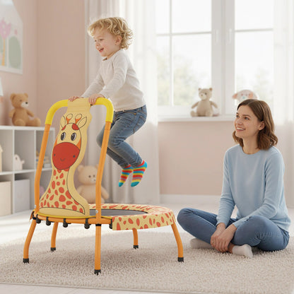 Orange Kids Trampoline | Foam Handle 71cm Bounce Mat 3-6 Years