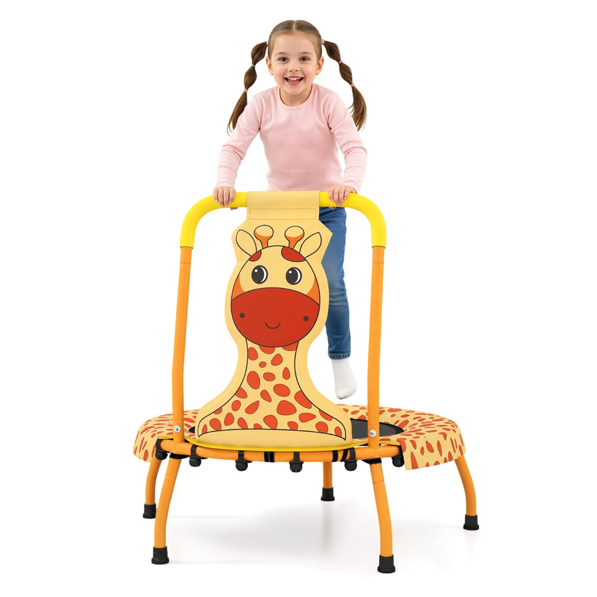 Orange Kids Trampoline | Foam Handle 71cm Bounce Mat 3-6 Years