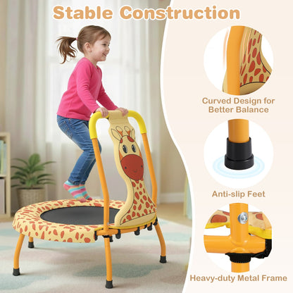 Orange Kids Trampoline | Foam Handle 71cm Bounce Mat 3-6 Years