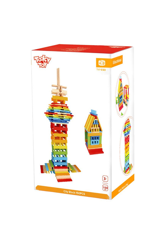 City Block 150 Pieces | Interactive building set for childrens creative play at home.