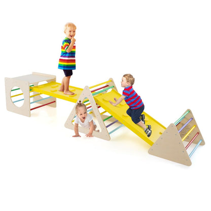 Interactive Montessori Climbing Set - 5 in 1 Triangle, Cube
