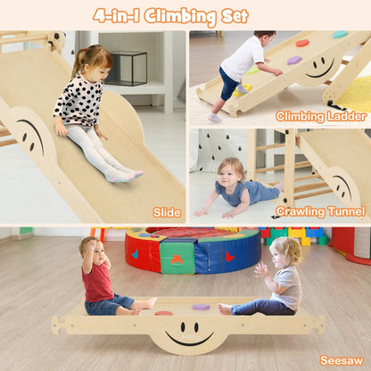 Climbing Triangle | Adjustable Wooden Gym with Colorful Ramp