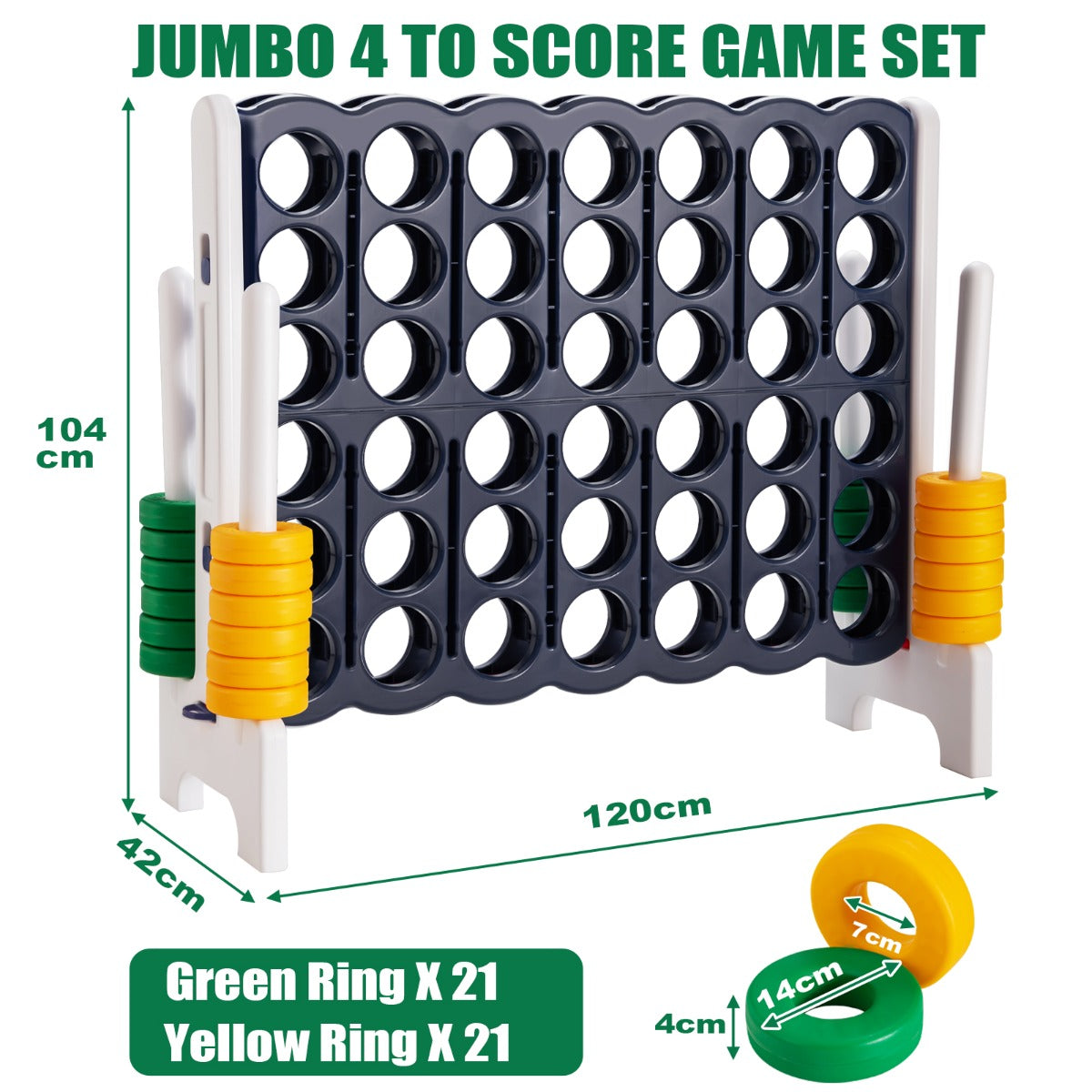Connect 4 Jumbo Yellow Green Garden Game | 120cm Family Fun