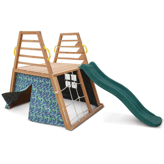 Cooper Climbing Frame with 1.8m Green Slide | Durable outdoor play equipment for active kids.