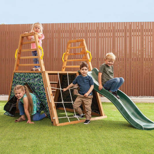 Lifespan Kids climbing frame with 1.8m slide, ideal for outdoor fun and play at home