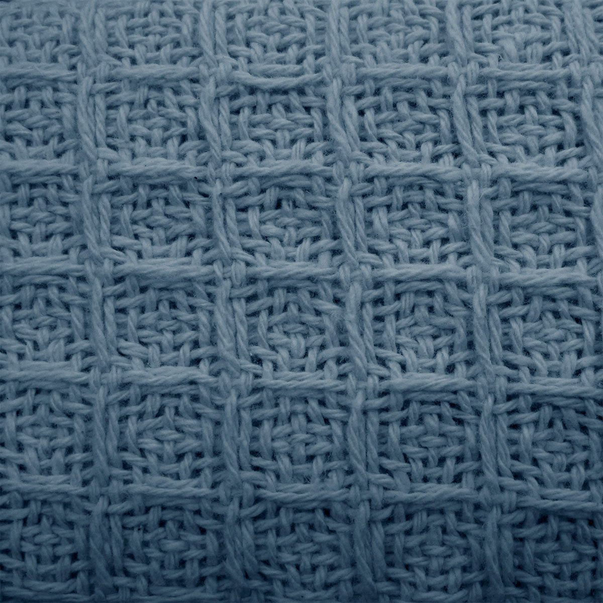 Soft cotton waffle blanket in dusk blue for kids comfort and style in single size.