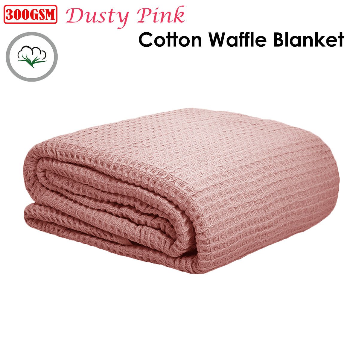 Dusty Pink Kids Cotton Waffle Blanket | Soft & cozy for childrens bedroom or naptime.