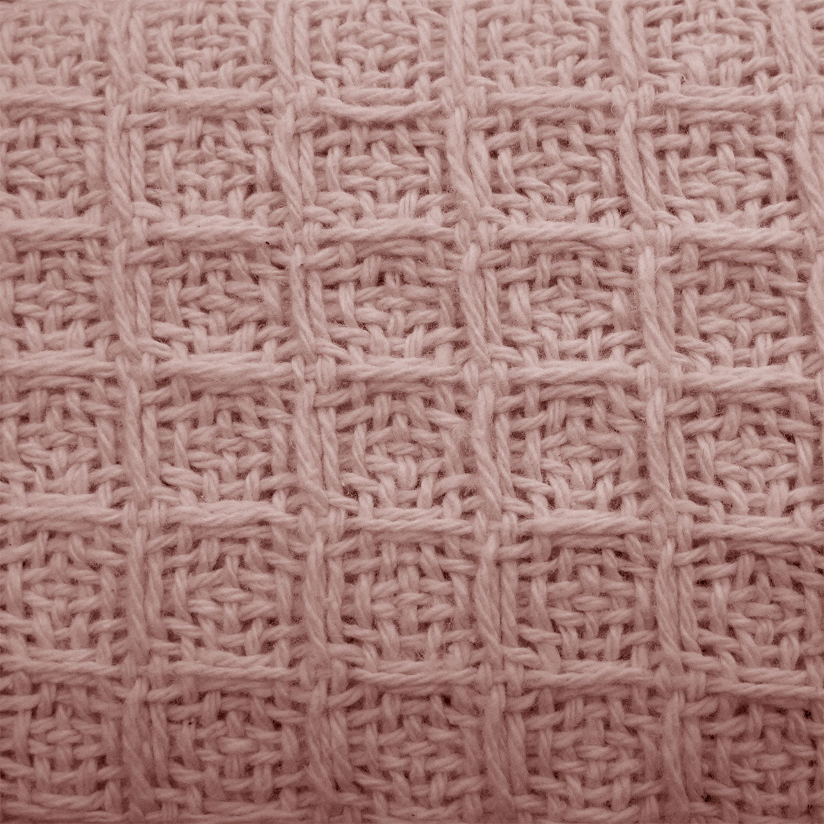 Dusty pink waffle blanket, soft cotton, cozy for kids single size bed.