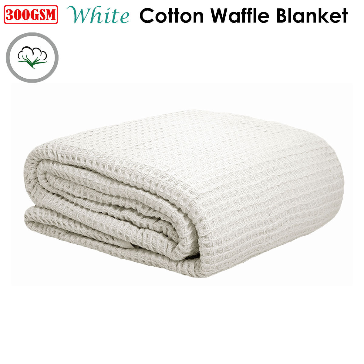 Soft white cotton waffle blanket for kids beds, offering cozy comfort for peaceful sleep.