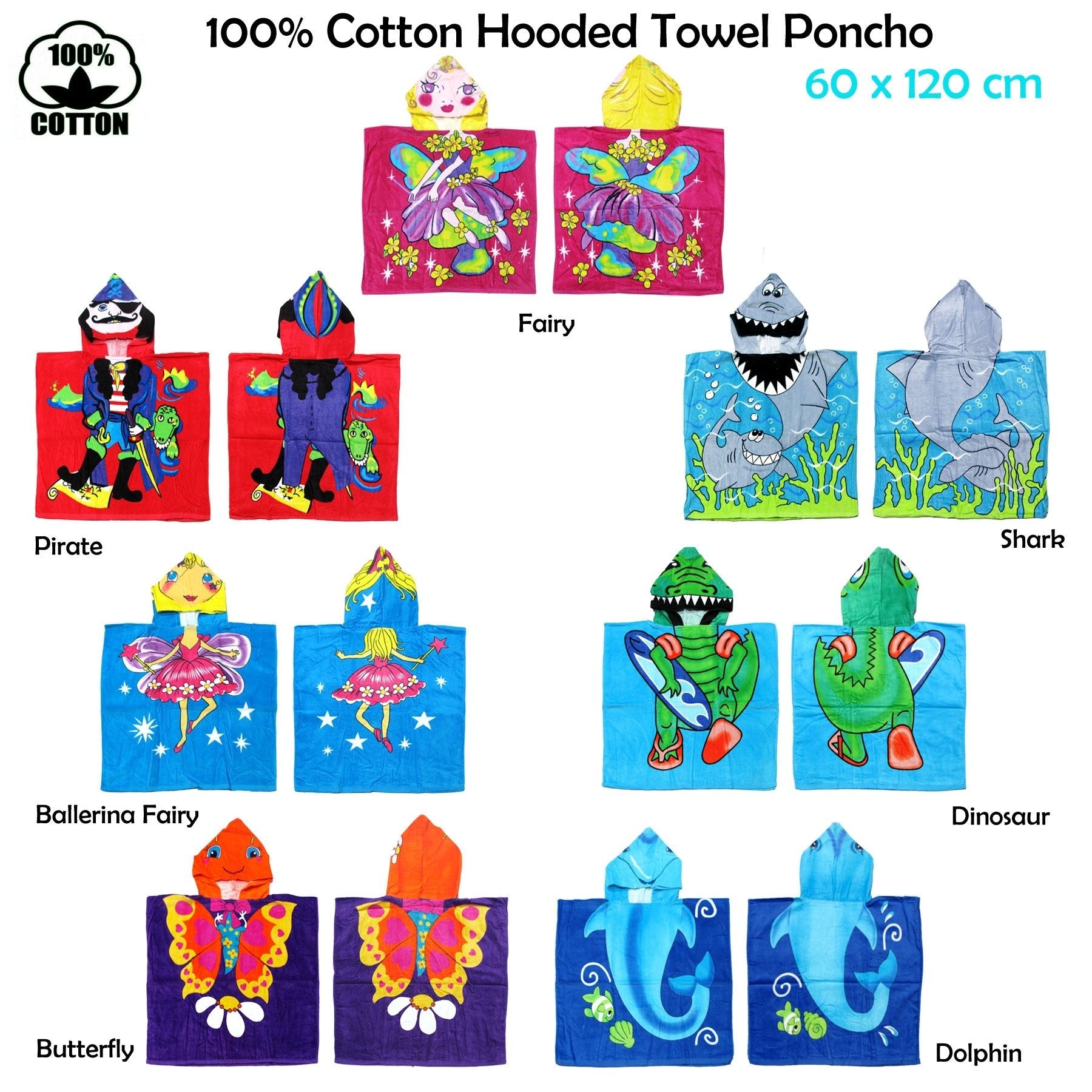 Soft Cotton Ballerina Fairy Hooded Towel Poncho for Kids | Cozy, whimsical design for post-bath snuggles.