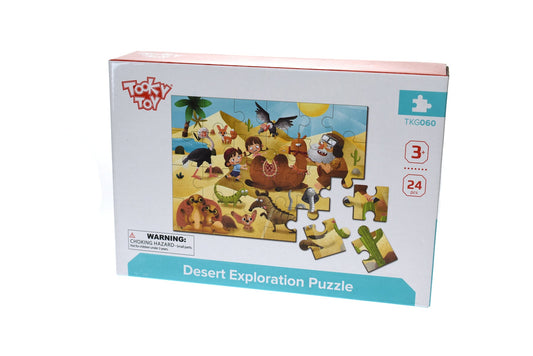 24-piece Desert Exploration kids jigsaw puzzle for fun and educational play at home.