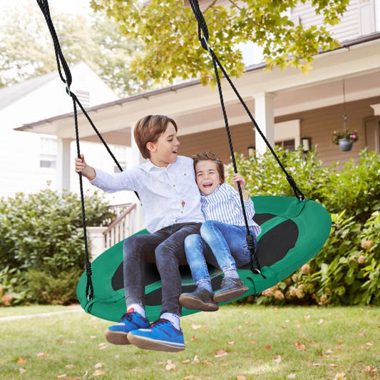Green Dinosaur Saucer Tree Swing 100cm | A fun outdoor activity for kids at home.