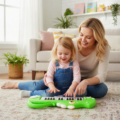 Dinosaur Shape Digital Piano | 25 Keys Built In Music Light Green